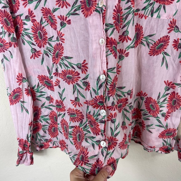 Banjanan Long Sleeve Floral Button Down Top in Dune Daisy Size Large - Picture 3 of 8